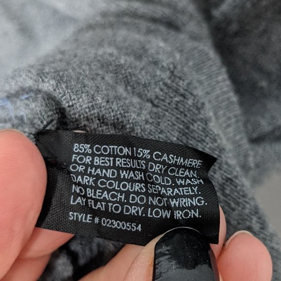 Club Monaco Gray Long Sleeve Cashmere Cotton Blend Sweater Size XS - Picture 5 of 6